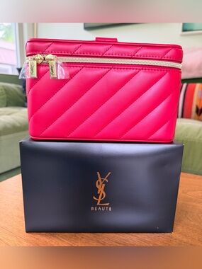 YSL Beaute Red Vanity w SEALED Mirror & Inside Pouch. New in it’s Original Box